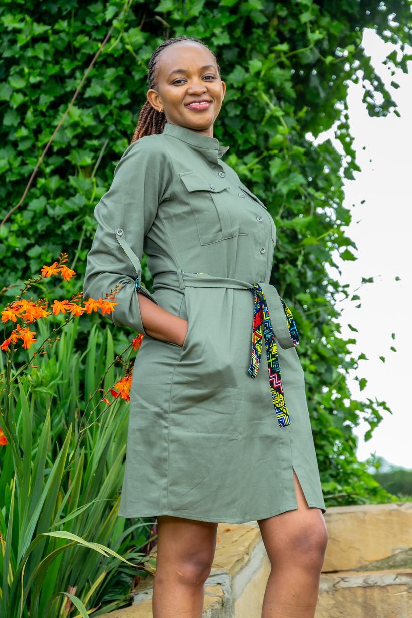 Lulu Chinese Collar Dress - Green
