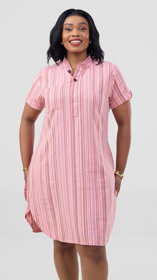 Mandarine Dress - Pink Striped