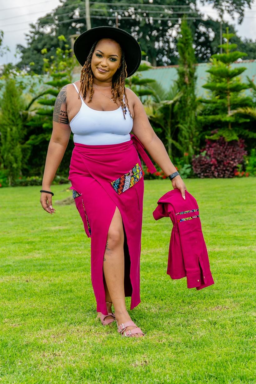 Afrivibe Wrap Skirt - Burgundy
