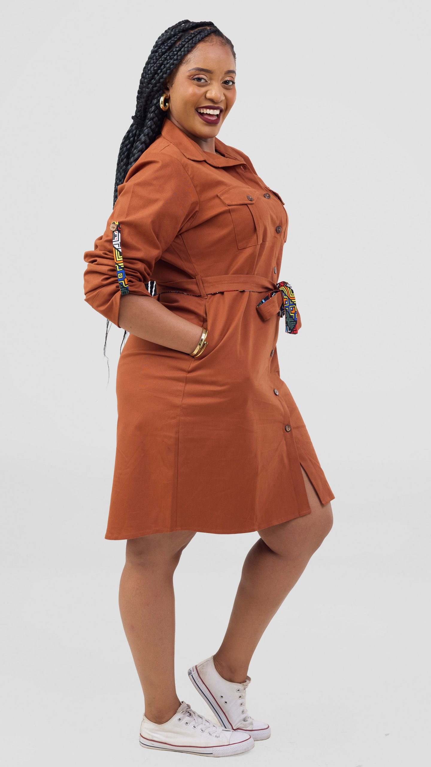 Lulu Shirt Dress - Burnt Orange