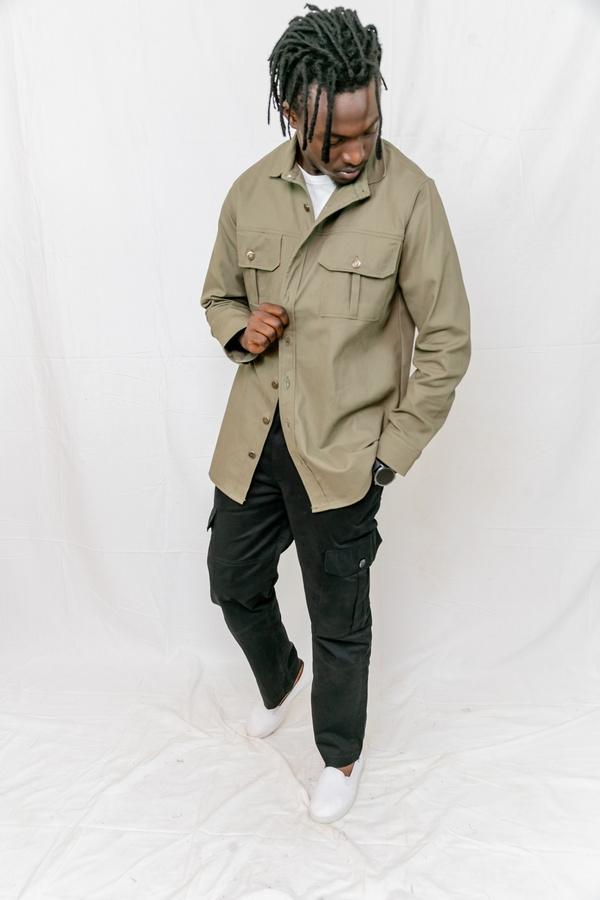 Men's Shacket - Green Khaki